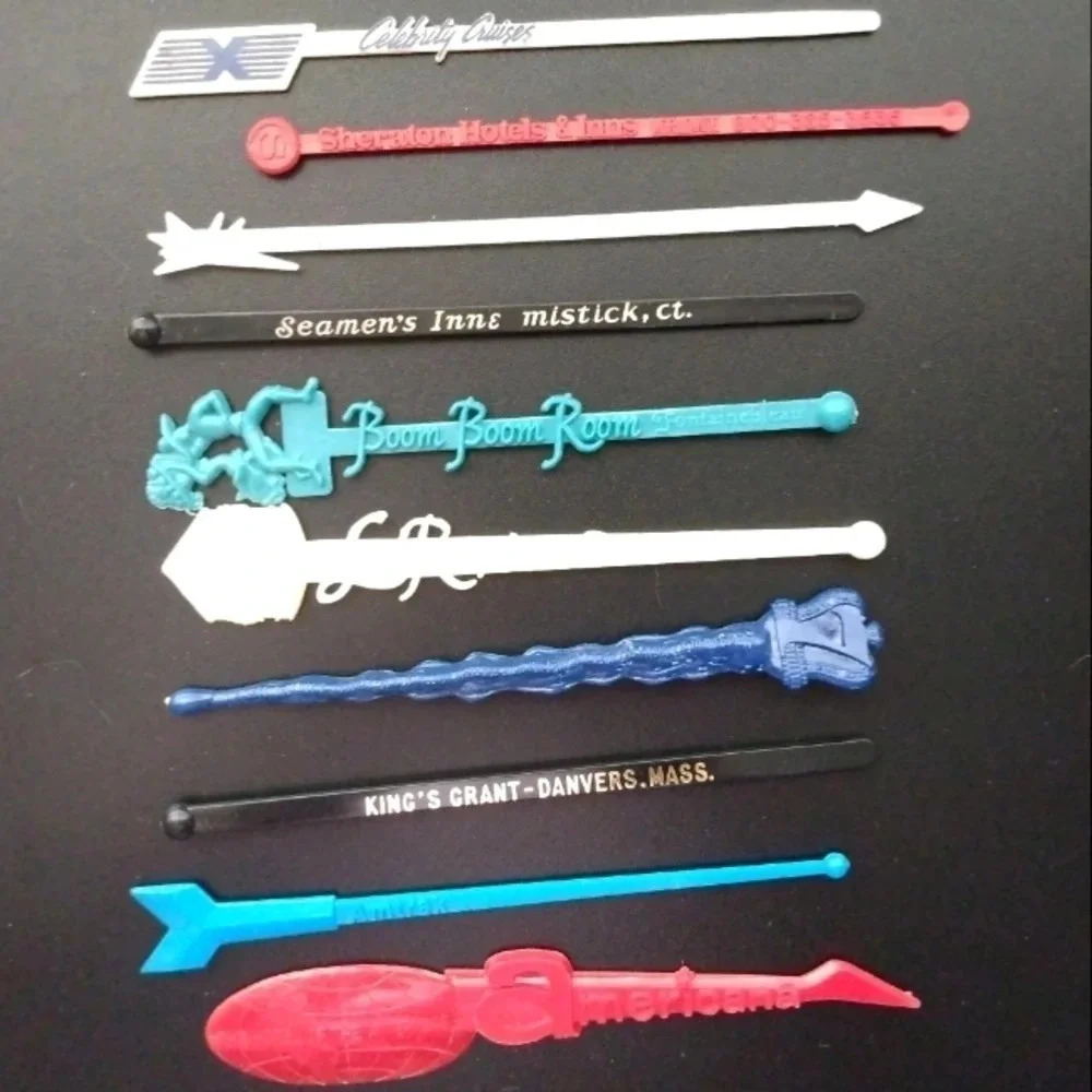 Vintage Stir Sticks Bundle-10 Swizzle Sticks-Fountainbleau-Travel-Hotels-Whiskey